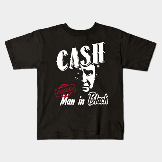 Cash Johnny Biography Kids T-Shirt by Gianna Bautista Art